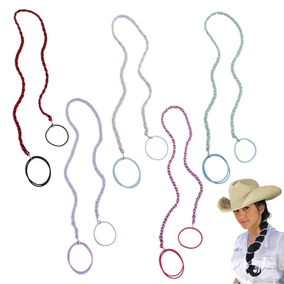 5 Pack Sport Hair Ties for Beach Sports Rip Tie for Women 25.2-28.35in Length Spiral Ponytail Holders for Surfing Swimming Summer Sports Accessories