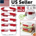thumbnail image 1 of 5 Pack Stackable Food Storage Containers Airtight Leakproof Snap Lock Lids BPA Free Food Grade Meal Prep Containers, 1 of 4