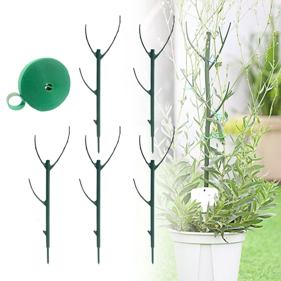 5 Pack Stackable Monstera Plant Support,Garden Plant Support Stakes for Plants,Climbing Plant Support Structures Plant Holder Stick Moss Pole for Support Tall Potted Plants(5*Pack+1*Velcro)