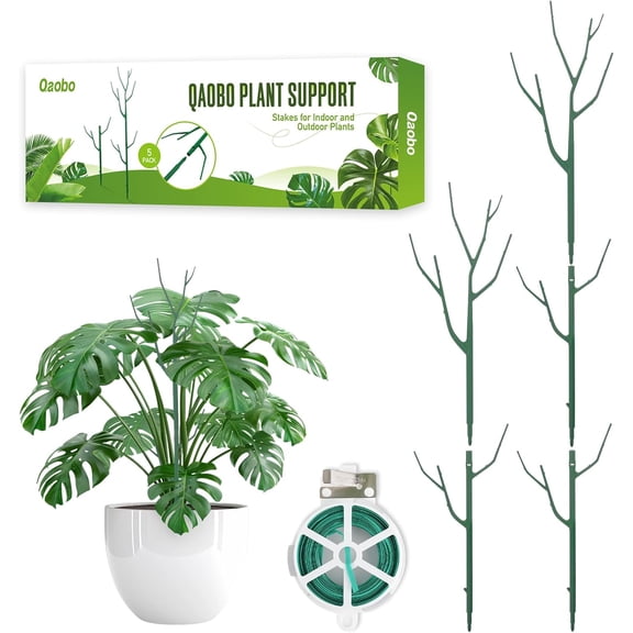 5 Pack Stackable Plant Support Stakes, Climbing Plant Support Structures for Monstera, Pothos, Philodendron Garden Plant Stakes for Indoor Outdoor Plants