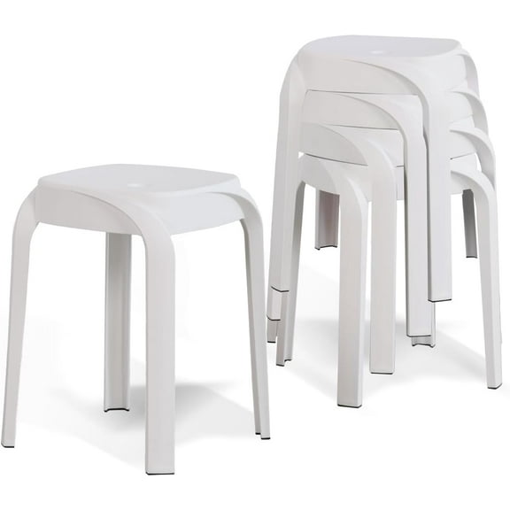 5 Pack Stackable Stools, 17" Classroom Stools, School Stack Chair Plastic Stools for Seating Classroom, Students, Adults, Kitchen, Dining Room