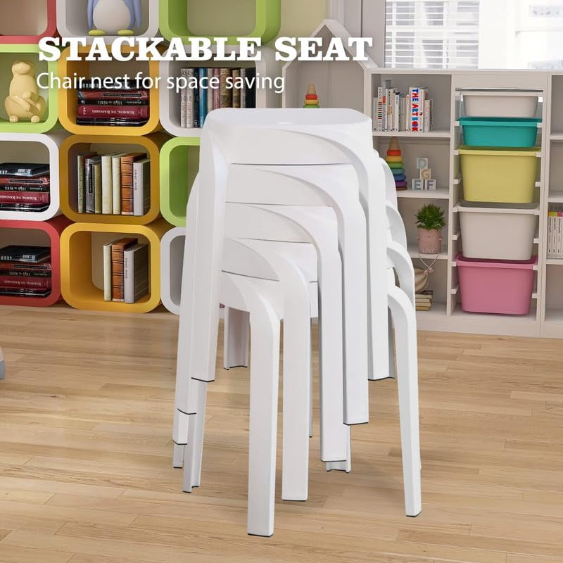 Student Stools Classroom Stools For Students 5-Pack Stackable Plastic Stools - 17 Inch ...