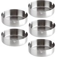 thumbnail image 1 of 5 Pack Stainless Steel Ashtrays for Cigarettes, Outdoor, Indoor Round Patio Ashtray, 3 Slots Each (4 x 4 x 1.2 In), 1 of 8