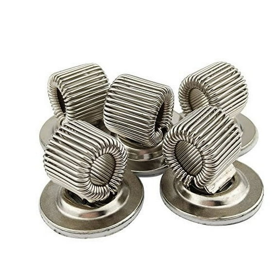 5 Pack Stainless Steel Pen Holder Strong Adhesive Clips Adjustable Spring Loop