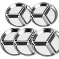 5 Pack Stainless Steel Soy Sauce Dishes Dipping Plate Gold Round 3