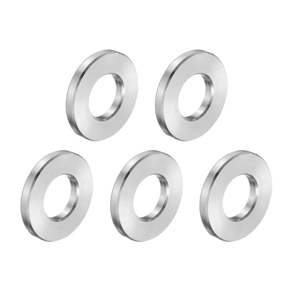 5 Pack Stainless Steel Spacer 1/2" Bore x 1" OD x 1/8" Length Screw Bushing Plain Finish Round Metal Spacer for M12 Screws Bolts and Rods