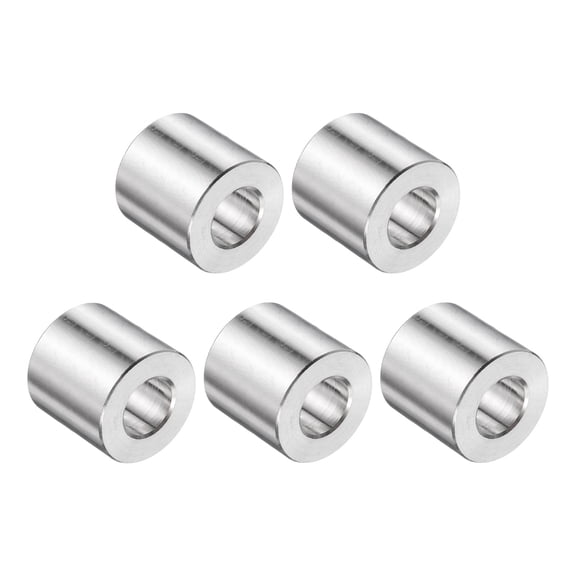 5 Pack Stainless Steel Spacer 1/2" Bore x 1" OD x 3/4" Length Screw Bushing Plain Finish Round Metal Spacer for M12 Screws Bolts and Rods