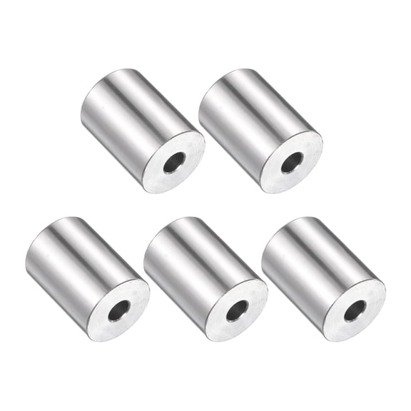 5 Pack Stainless Steel Spacer 1/4" Bore x 3/4" OD x 1" Length Screw Bushing Plain Finish Round Metal Spacer for M6 Screws Bolts and Rods