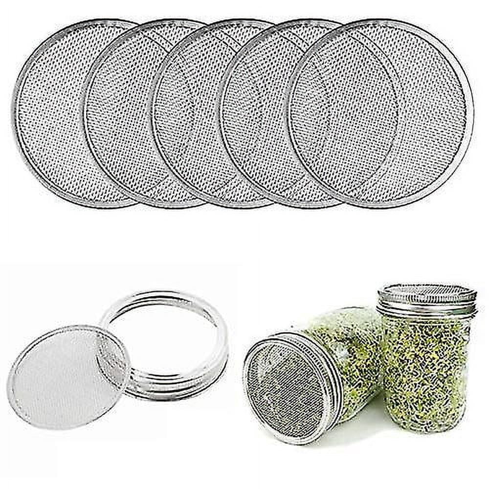 5-Pack Stainless Steel Sprouting Mesh Screens For Mason Jars – Wide Mouth Lids