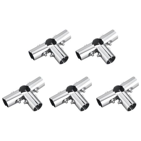 5 Pack Stainless Steel Tube Connectors for Drying Rack Easy Installation Pipes Fitting Furniture Pipes Connection Tool