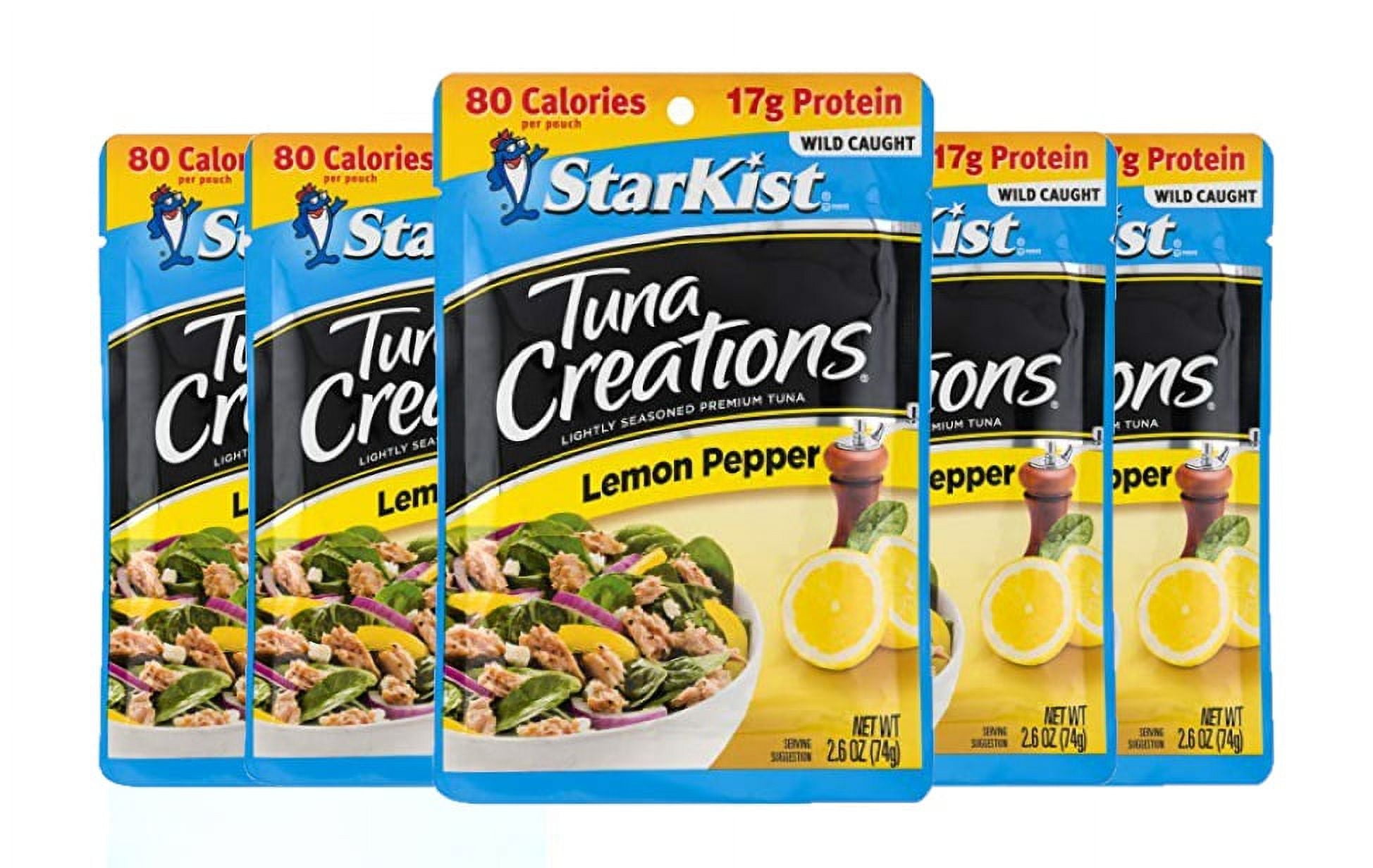 5 Pack StarKist Tuna Creations, Lemon Pepper, 2.6 oz pouch