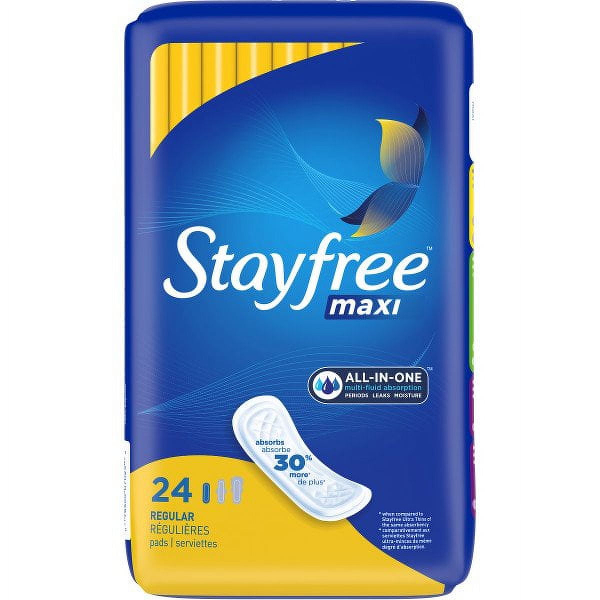 5 Pack Stayfree Maxi Pads, Regular, Dry Up To 8 Hours, Thermo