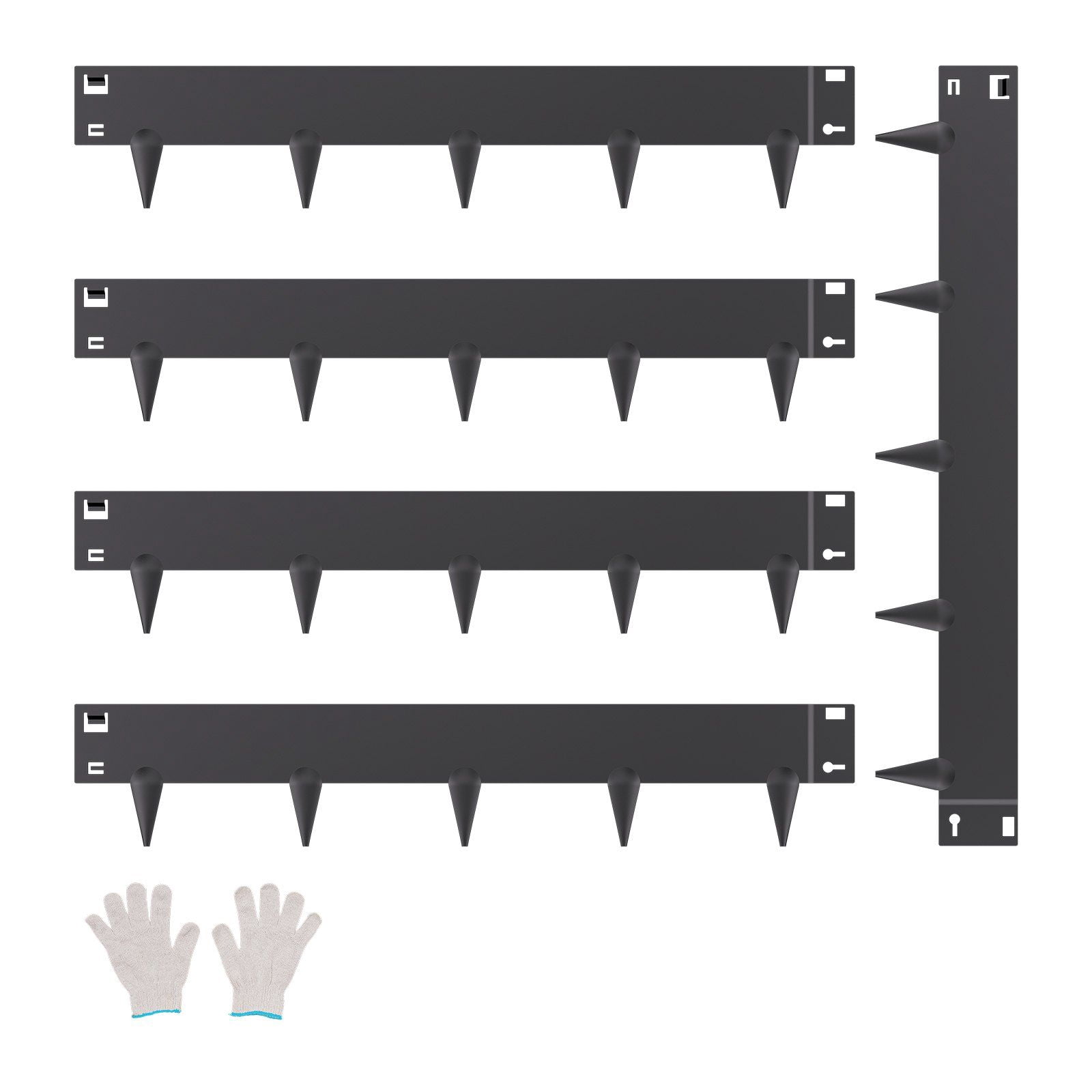 Steel Landscape Edging 5 Pack - 39x4in Rustproof Garden Border, Black Metal Lawn Edging for Flower Beds, Flexible Yard Edging for Landscaping