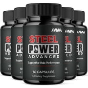 5 Pack Steel Power Advanced Wellness Supplement, SteelPower Maximum Strength 300 Capsules