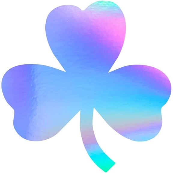 5 Pack - StickerDad 3 Leaf Shamrock Clover Vinyl Decal - Size: 2.5", Color: Holographic - Windows, Walls, Bumpers, Laptop, Lockers, etc.