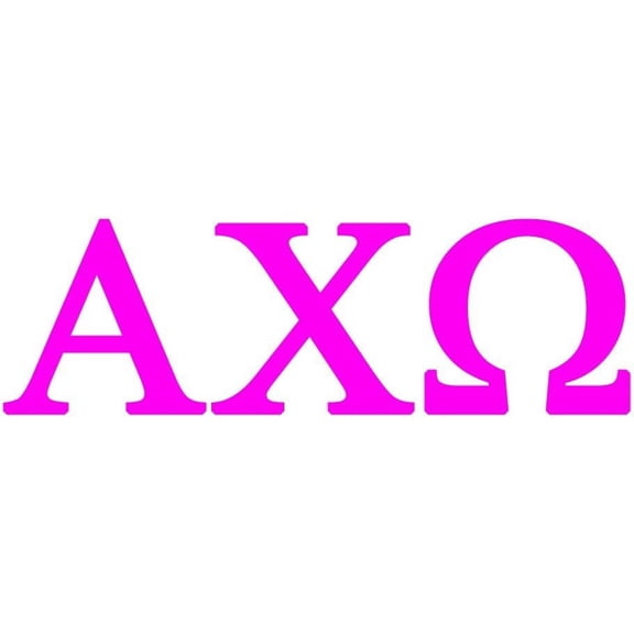 5 Pack - StickerDad Alpha CHI Omega Vinyl Decal (Official Licensed Product) - Size: 6", Color: HOT Pink - Windows, Walls, Bumpers, Laptop, Lockers, etc.