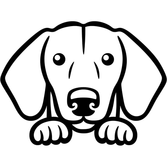 5 Pack - StickerDad Dachshund Peeking V1 Vinyl Decal - Size: 5.5 inch, Color: Black- Windows, Walls, Bumpers, Laptop, Lockers, etc.