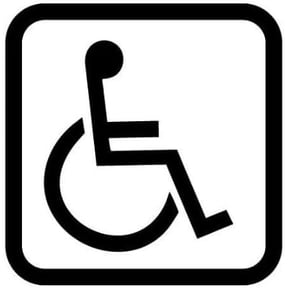 5 Pack - StickerDad Handicap Disabled Wheelchair Symbol Vinyl Decal - Size: 5", Color: Black - for Windows, Walls, Bumpers, Laptop, Lockers, etc.