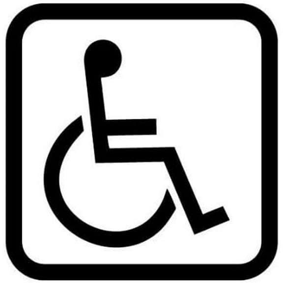 5 Pack - StickerDad Handicap Disabled Wheelchair Symbol Vinyl Decal - Size: 5", Color: Black - for Windows, Walls, Bumpers, Laptop, Lockers, etc.