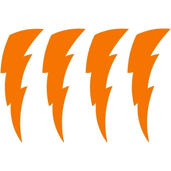 5 Pack - StickerDad Lightning Bolts 4 Pack V2 Vinyl Decal by stickerdad - Size: 3", Color: Reflective Orange - Windows, Walls, Bumpers, Laptop, Lockers, etc.