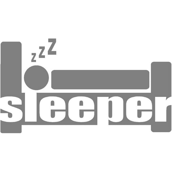 5 Pack - StickerDad® Sleeper Vinyl Decal - Size: 6", Color: Silver - Windows, Walls, Bumpers, Laptop, Lockers, etc.
