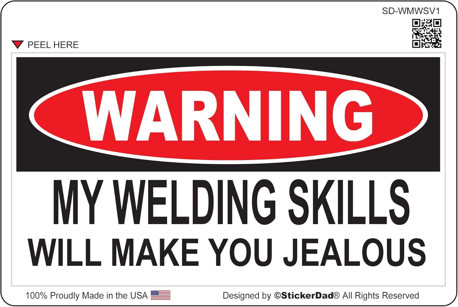 StickerDad® 'Drillers Have Big Strong Tools' Vinyl Decal 3-Pack - Full Color, For Hard Hats, Laptops, Cars (Size 2)
