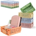 thumbnail image 1 of 5-Pack Storage Baskets Plastic for Shelf Home Kitchen Storage Bin Organizer, Mini Plastic Baskets,Stacking Folding Storage Baskets for Classroom Bedroom Bathroom Office,Multi Color(5.9" x 3.8"), 1 of 8