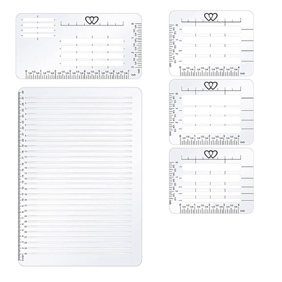 5-Pack Straight Line Stencil for Journaling and Envelope Addressing, Guide Templates Set