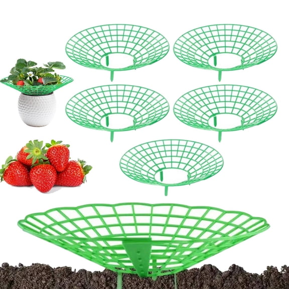 5 Pack Strawberry Plant Support, Strawberry Growing Racks with 3 Sturdy Legs, Adjustable StrawberryHolder Stand Frame Cages Protector Stand for Fruit Cage Garden Stake Fruit Protector