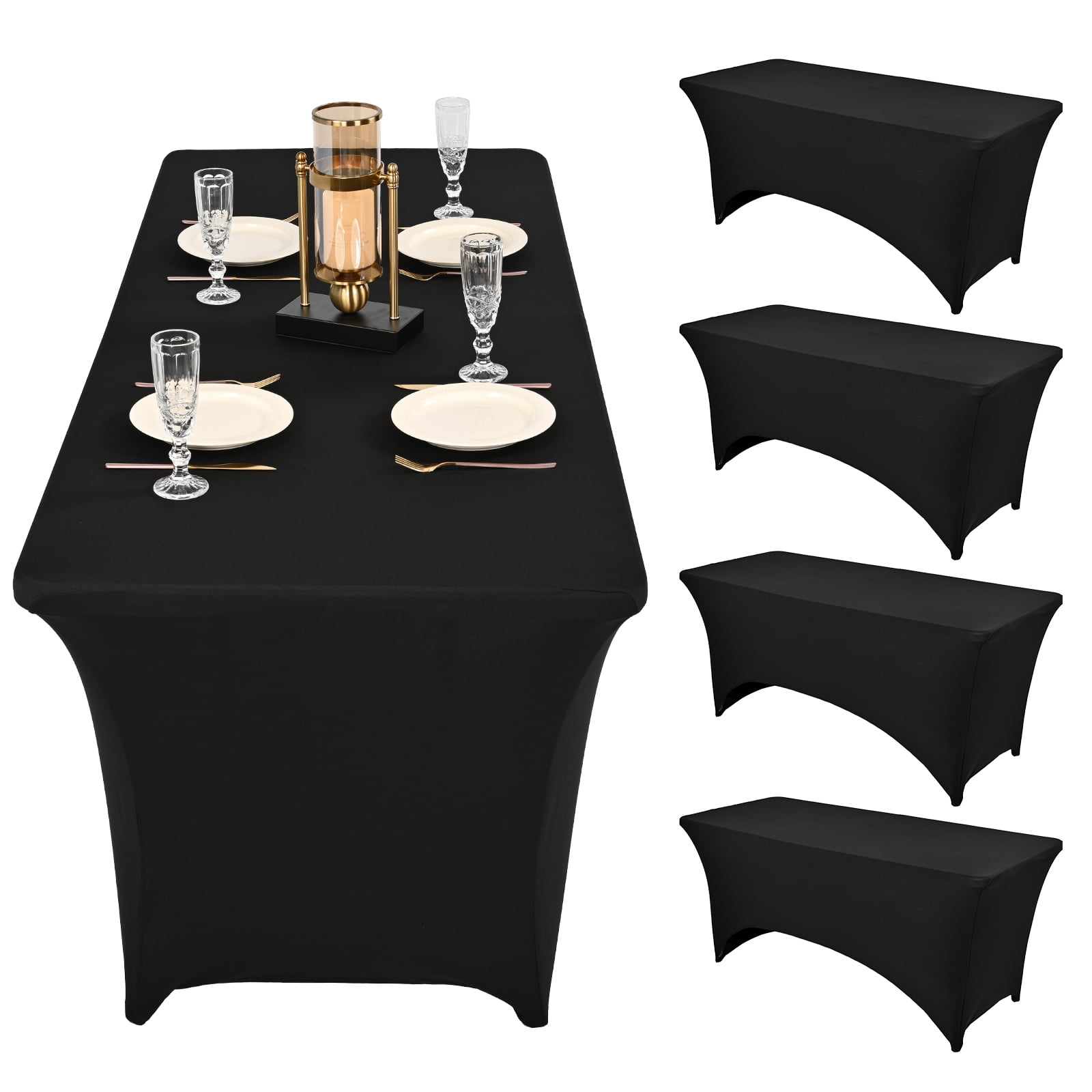 5 Pack Stretchable Tablecloth for 6 ft, Stretch Spandex Table Covers ...