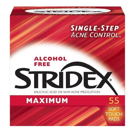 5 Pack - Stridex Maximum Strength Medicated Pads For Acne 55 Count Each