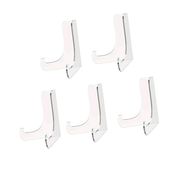 5 Pack Sturdy Acrylic Easel Stand Plate Cards Books Frames Holders with Smooth Edged for Safe Display of Collections