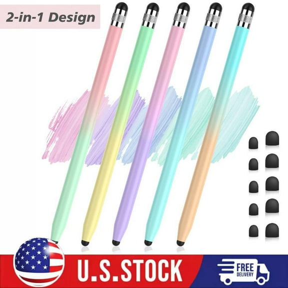 5 Pack Stylus Pens for Touch Screens Dual-end High Sensitivity Capacitive Stylus