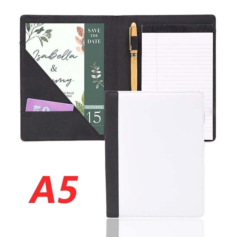5 Pack Sublimation Blank A5 Canvans A5 Folder  Writing Pad Office Products DIY Printing Portable Medium-sized Notebook