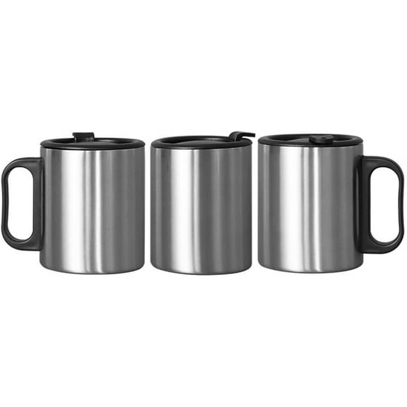 5 Pack Sublimation Blank Vintage 10oz/300ml Stainless Steel Mug with Handle Coffee Mugs Outdoor Hiking Cup Lightweight Camping Gear