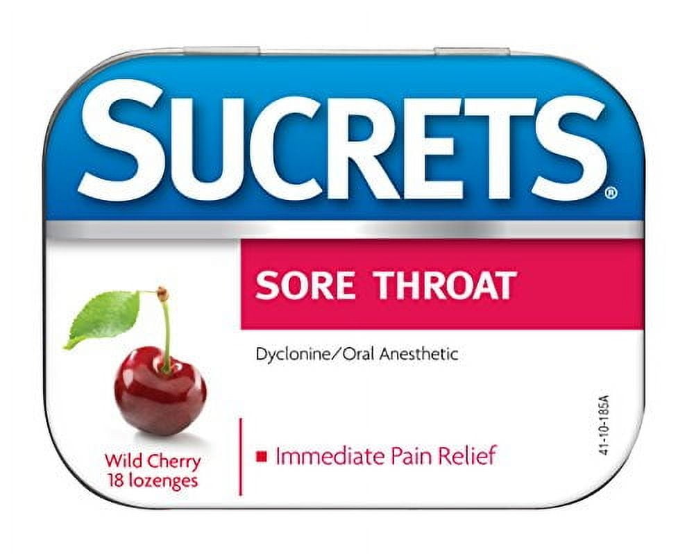 5 Pack Sucrets Original Formula Sore Throat Lozenges Wild Cherry 18 count Each