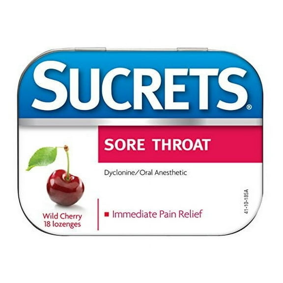 5 Pack Sucrets Original Formula Sore Throat Lozenges Wild Cherry 18 count Each