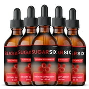 5 Pack Sugar Six Drops, Premium Herbal Formula for Blood Health, Sugar Six Liquid Supplement, All Natural Circulation Extract, 60 ML per Bottle