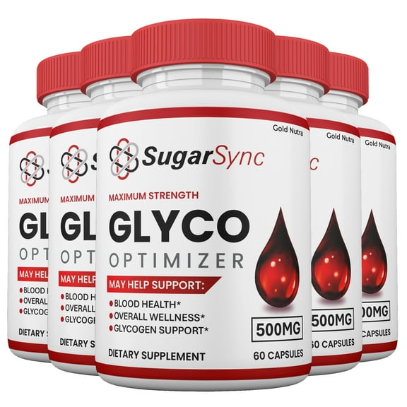 (5 Pack) Sugar Sync Glyco Optimizer Pills, Max Strength Supplement, SugarSync Glycogen Support Capsules