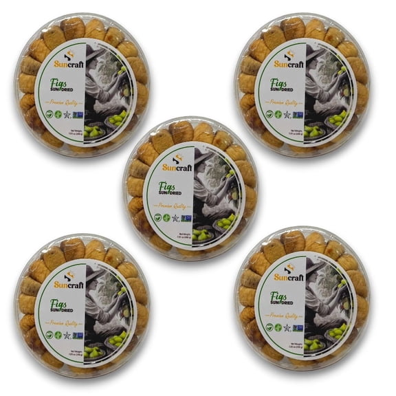 5 Pack - Suncraft Sun-Dried Figs  7oz/each|- Naturally Sweet, Fiber-Rich, No Added Sugar