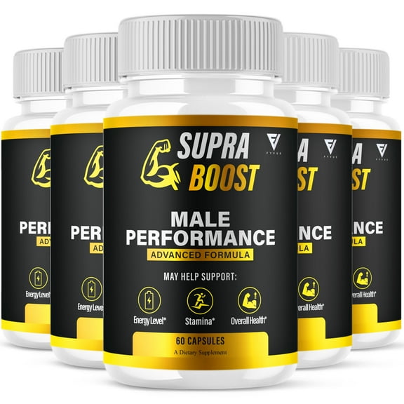 (5 Pack) Supra Boost Energy Formula, SupraBoost Daily Support (300 Capsules)