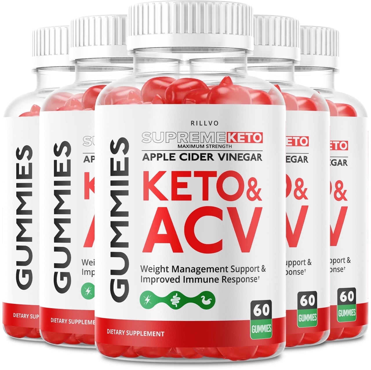 (5 Pack) Supreme Keto Gummies - Supreme Keto ACV Gummy’s - Supplement for Weight Loss - Energy & Focus Boosting Dietary Supplements for Weight Management & Metabolism - 300 Gummies