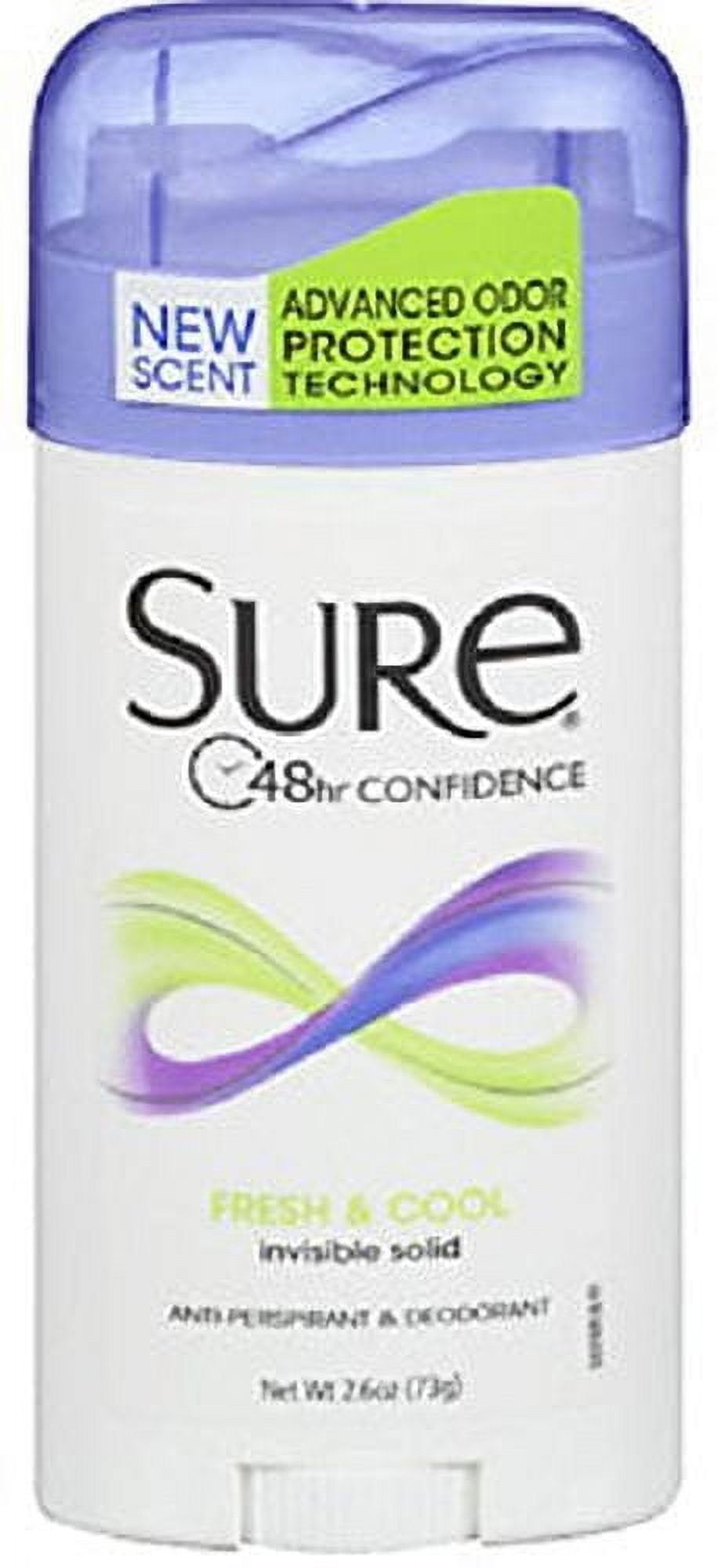 5 Pack Sure Anti Perspirant Deodorant Invisible Solid Fresh & Cool 2.60oz Each