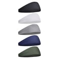 thumbnail image 1 of 5 Pack Sweat Absorbent Athletic Headbands Sports Bands for Running Workout Yoga Basketball Fitness Hair Bands for Women Men Elastic Non-, 1 of 4
