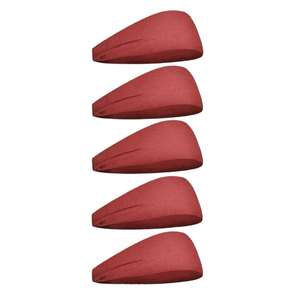 5 Pack Sweat Absorbent Athletic Headbands Sports Bands for Running Workout Yoga Basketball Fitness Hair Bands for Women Men Elastic Non-