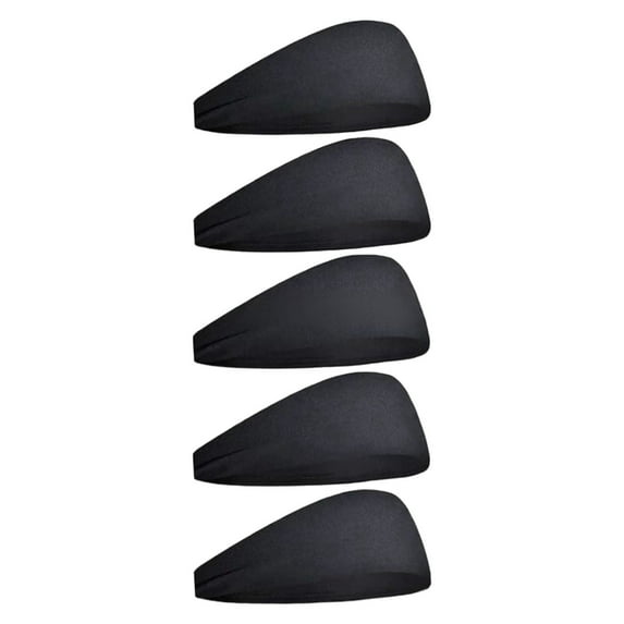 5 Pack Sweat Absorbent Athletic Headbands Sports Bands for Running Workout Yoga Basketball Fitness Hair Bands for Women Men Elastic Non-