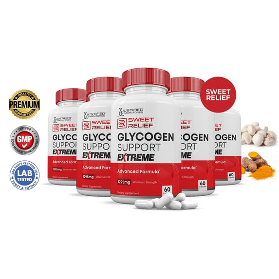 (5 Pack) Sweet Relief Glycogen Extreme Advanced Formula 1295MG 300 Capsules
