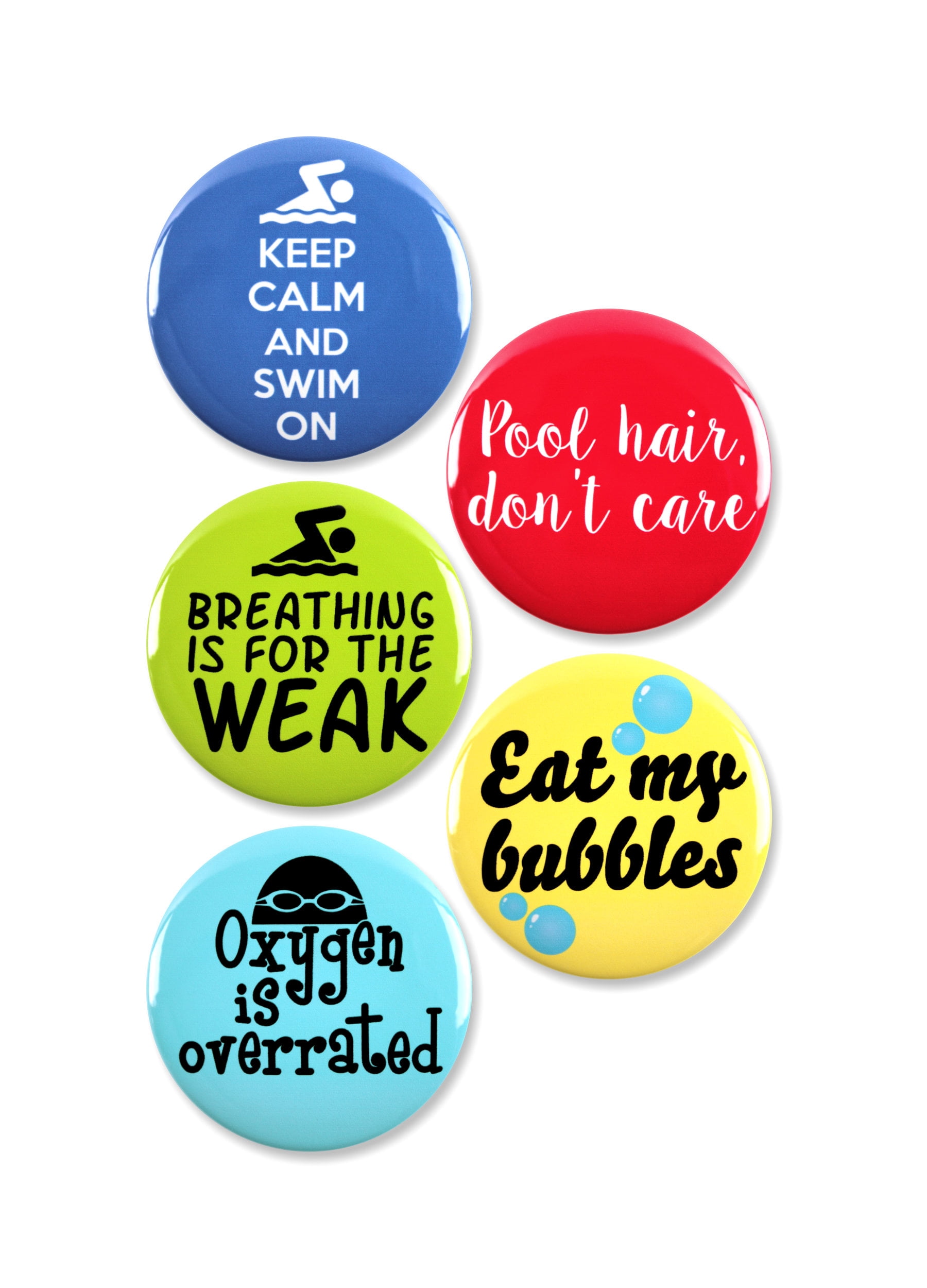 5 Pack - Swimming Obsessed Sports Pinback Buttons - 2.25 Inch - Walmart.com
