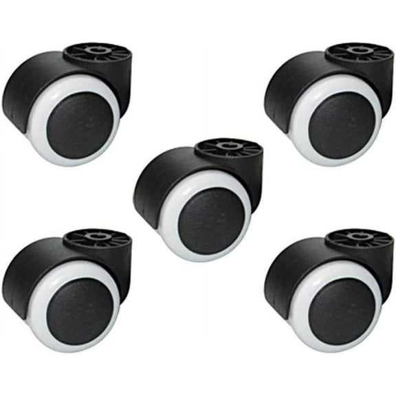 5-Pack Swivel Casters, M8 Stemless Furniture Casters, Office Chair Casters, 2in / 50mm, Load Capacity 125kg, Easy to Install