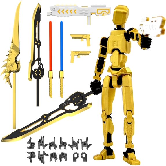 5-Pack T13 Action Figure Already Assembled, Multi-Colored Titan 13 Action Figure Set with Laser Saber 3D Printed T 13 Lucky Robo Dummy Nova 13 Action Figures, Figura de acción t13